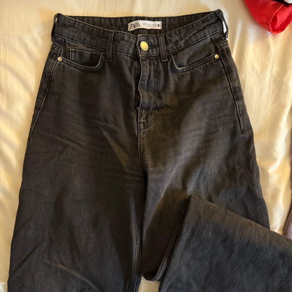 Zara black wide leg jeans
